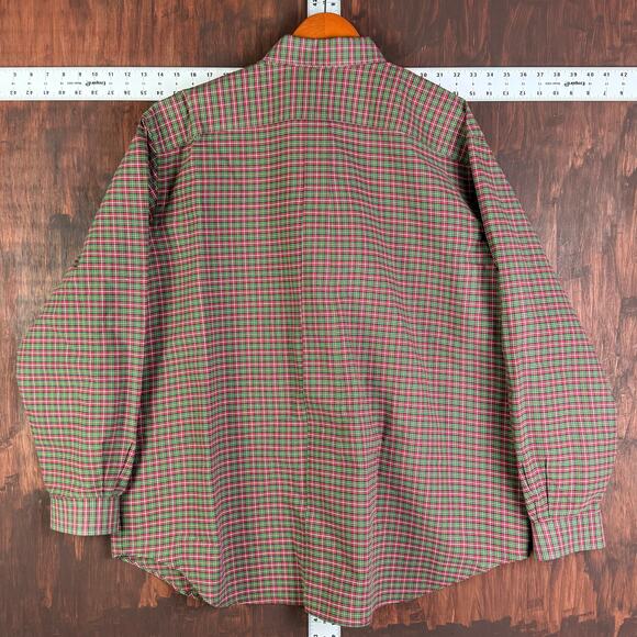Ralph Lauren Classic Fit Check Shirt Plaid Striped L/S Shirt Red‎ Green Mens 2XB - Picture 7 of 7